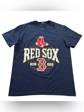 Boston Red Sox MLB Men’s Navy Blue Graphic T-Shirt Logo 100% Cotton size L